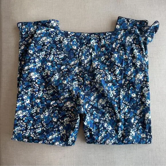 Boden Stretch Cotton Blue Floral Pants Women’s Size 10 - Picture 2 of 4
